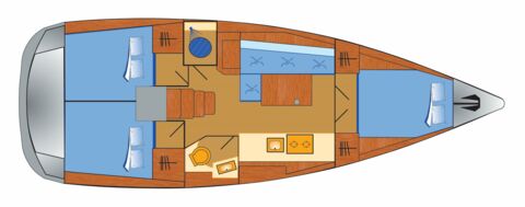 Schiffsriss der Oceanis 38.1 "Balosbay" in Heiligenhafen