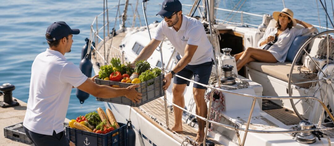 Proviant-Lieferung ans Schiff auf Mallorca – frischer Törn-Proviant direkt vom Steg