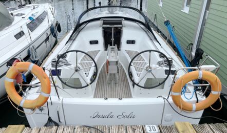 Heck Aussenaufnahme der Sun Odyssey 349.2 "Insula Solis" in Heiligenhafen