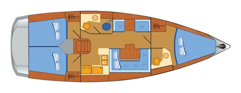 Schiffsriss der Sun Odyssey 409 "Shinju" in Heiligenhafen