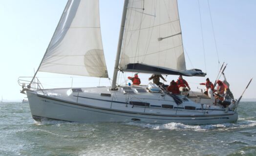 Backbord Aussenaufnahme der Bavaria 38 cruiser „Käte“ in Barth