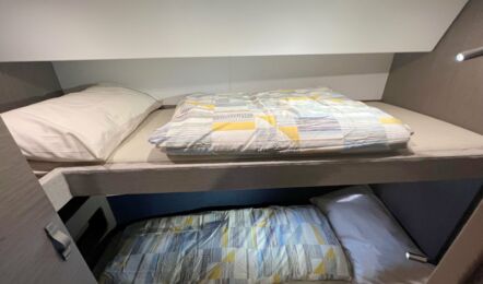 Stockkabine Innenaufnahme der Beneteau GT 45 Pandora in Can Pastilla auf Mallorca
