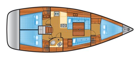 Schiffsriss der Oceanis 37 "Aladin" in Barth