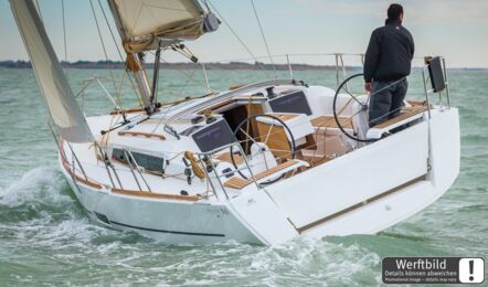 Heck Aussenaufnahme einer Dufour 350 in Heiligenhafen