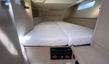 Backbord Achterkoje der Oceanis 41.1 Frankfurt in Rogoznica in Kroatien