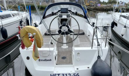 Heck Aussenaufnahme der Hanse 315 "Mizar" in Barth