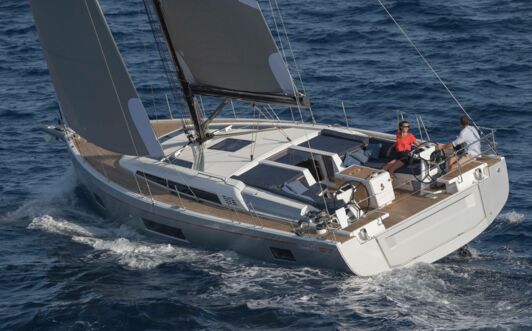 Backbord Heck Aussenaufnahme einer Oceanis 51.1 Palma auf Mallorca