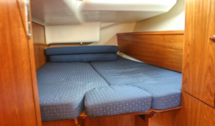 Achterkabine Steuerbord Innenaufnahme der Sun Odyssey 43 Baltic Sun in Flensburg