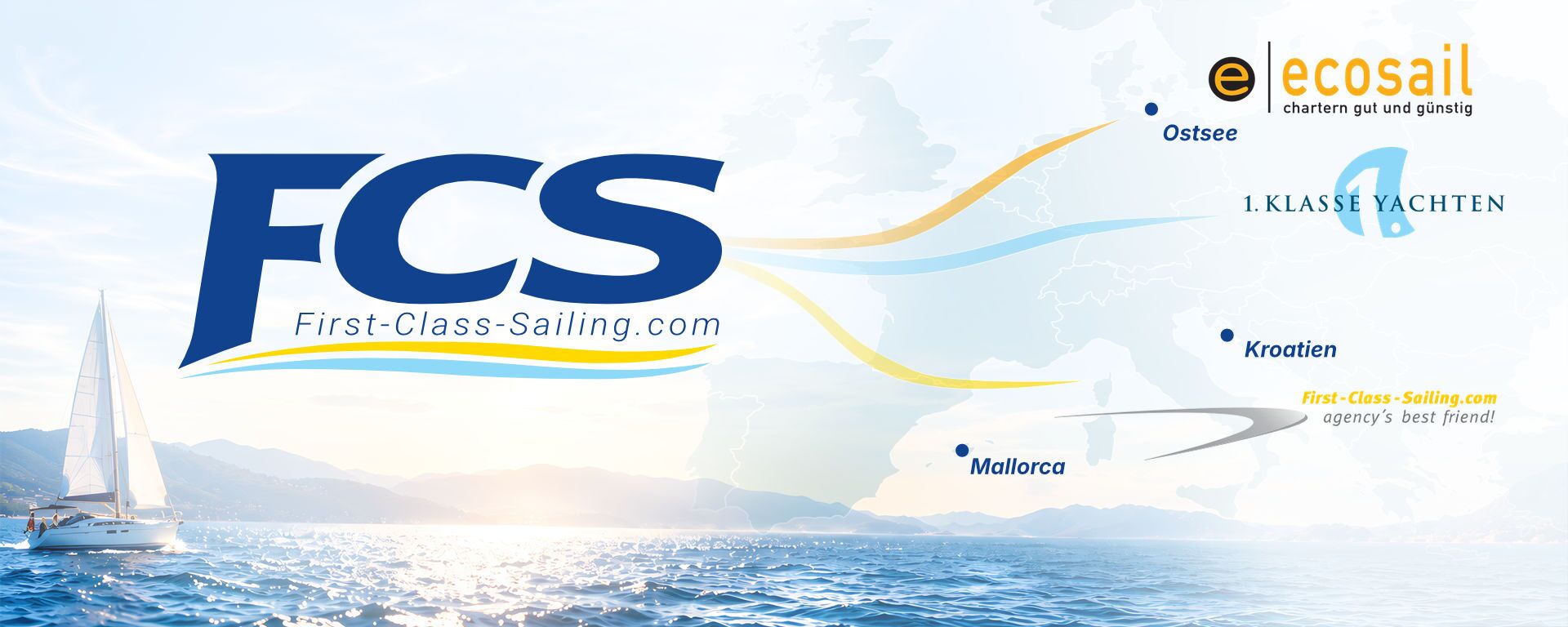 Neu in 2027 – Es wächst zusammen, was zusammen gehört! 1. Klasse Yachten und ecosail verschmelzen mit First Class Sailing.