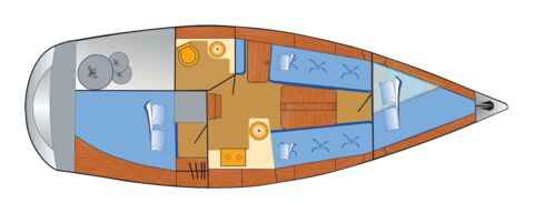 Schiffsriss der Hanse 315 "Mizar" in Barth