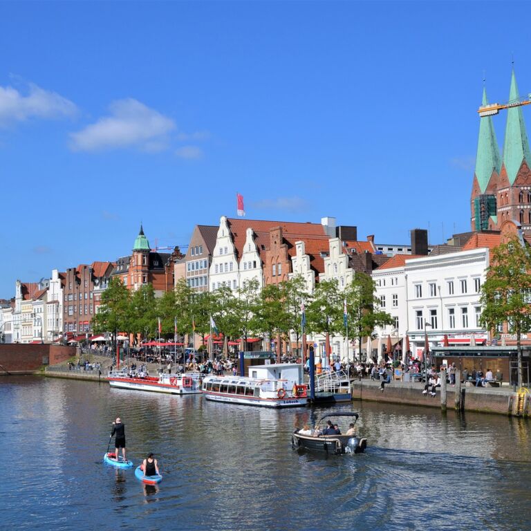 Lübeck Stadthafen Kirchenturm Lübeck Stadthafen Kirchenturm