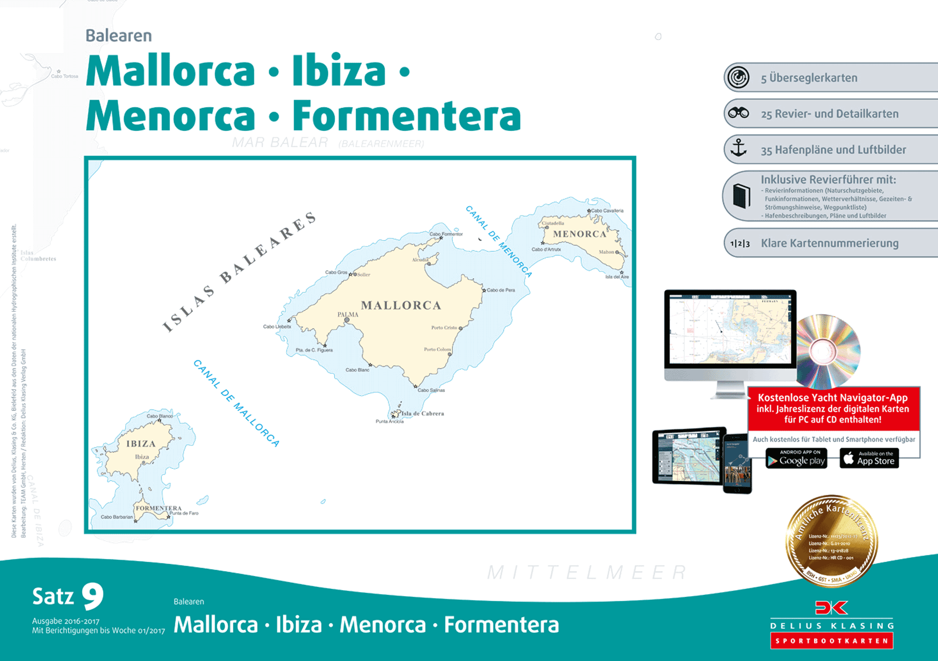 Seekarten von Delius-Klasing für Ihren Mallorca-Törn